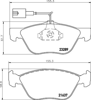 HELLA 8DB 355 007-931 - Juego de pastillas de freno parts5.com