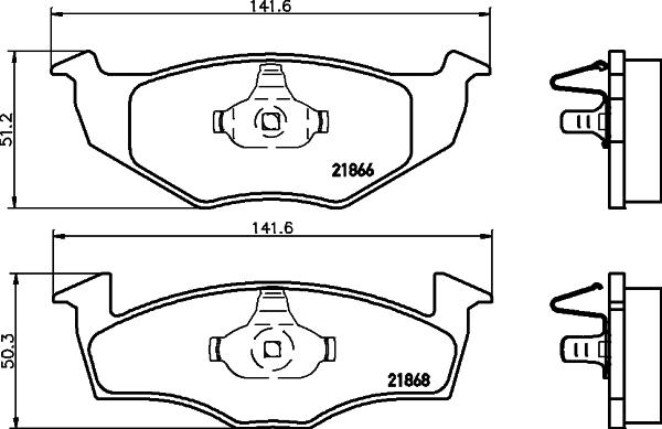 HELLA 8DB 355 007-891 - Σετ τακάκια, δισκόφρενα parts5.com