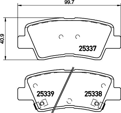 HELLA 8DB 355 019-981 - Fékbetétkészlet, tárcsafék parts5.com