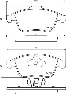 HELLA 8DB 355 014-591 - Piduriklotsi komplekt,ketaspidur parts5.com