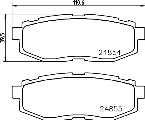 HELLA 8DB 355 014-341 - Σετ τακάκια, δισκόφρενα parts5.com