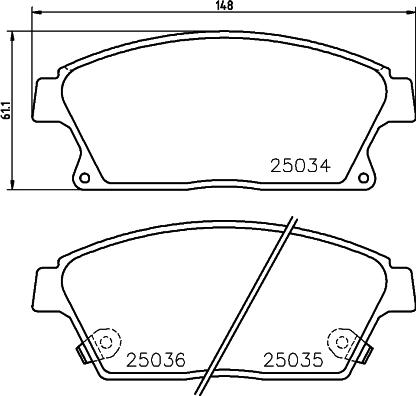 HELLA 8DB 355 015-241 - Sada brzdových destiček, kotoučová brzda parts5.com