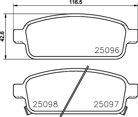 HELLA 8DB 355 015-221 - Fékbetétkészlet, tárcsafék parts5.com