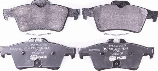 HELLA 8DB 355 015-741 - Brake Pad Set, disc brake parts5.com