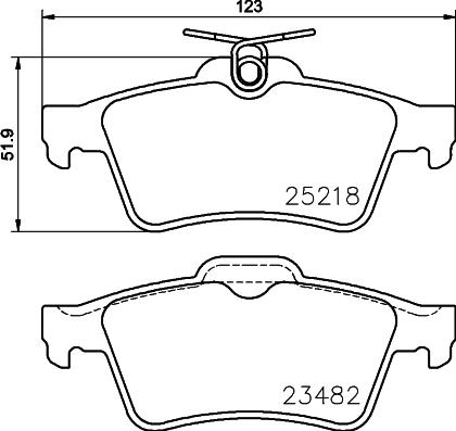 HELLA 8DB 355 015-741 - Brake Pad Set, disc brake parts5.com