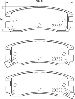 HELLA 8DB 355 016-961 - Juego de pastillas de freno parts5.com