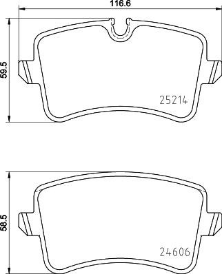 HELLA 8DB 355 016-061 - Fren balata seti, diskli fren parts5.com