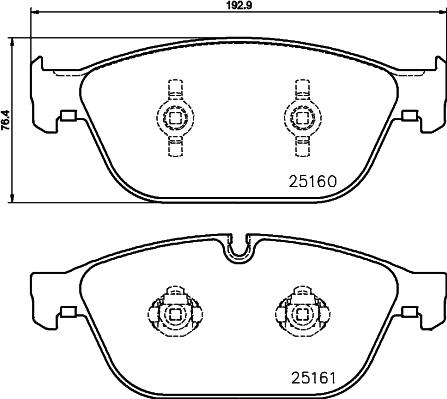 HELLA 8DB 355 016-021 - Fren balata seti, diskli fren parts5.com