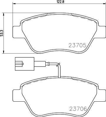 HELLA 8DB 355 016-071 - Komplet kočnih obloga, disk kočnica parts5.com