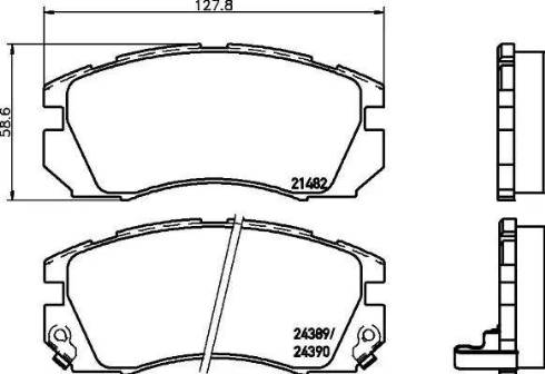 HELLA 8DB 355 016-881 - Σετ τακάκια, δισκόφρενα parts5.com