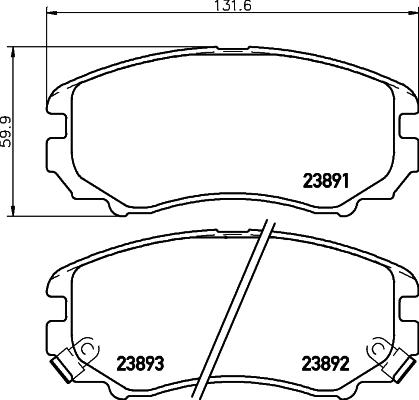 HELLA 8DB 355 010-991 - Juego de pastillas de freno parts5.com