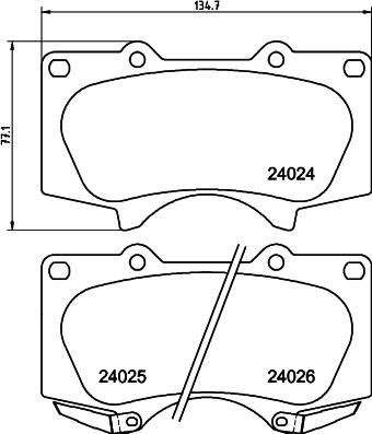 HELLA 8DB 355 010-491 - Juego de pastillas de freno parts5.com