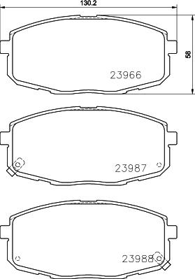 HELLA 8DB 355 010-611 - Juego de pastillas de freno parts5.com