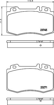 HELLA 8DB 355 010-101 - Brake Pad Set, disc brake parts5.com