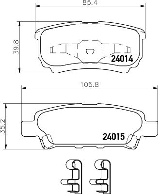 HELLA 8DB 355 010-811 - Komplet pločica, disk-kočnica parts5.com