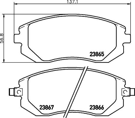 HELLA 8DB 355 010-211 - Juego de pastillas de freno parts5.com