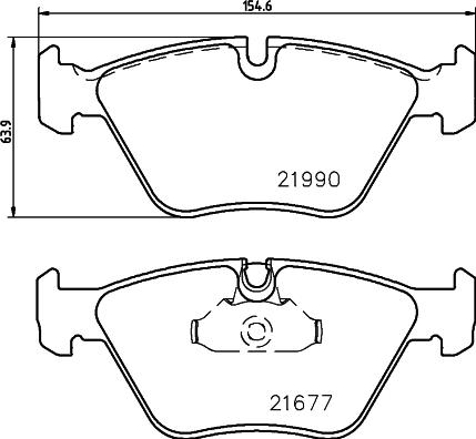 HELLA 8DB 355 010-711 - Juego de pastillas de freno parts5.com