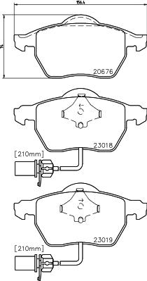 HELLA 8DB 355 010-731 - Sada brzdových destiček, kotoučová brzda parts5.com