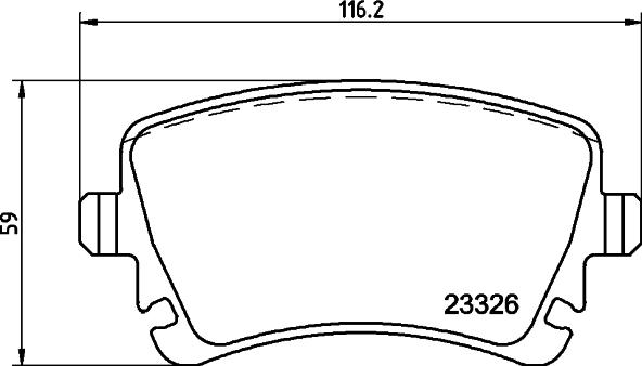 HELLA 8DB 355 011-531 - Juego de pastillas de freno parts5.com