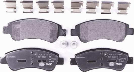 HELLA 8DB 355 011-521 - Brake Pad Set, disc brake parts5.com