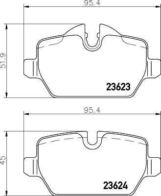 HELLA 8DB 355 011-271 - Juego de pastillas de freno parts5.com