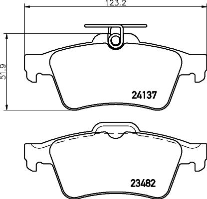 HELLA 8DB 355 011-731 - Тормозные колодки, дисковые, комплект parts5.com