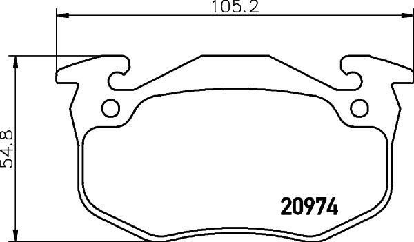 HELLA 8DB 355 018-951 - Brake Pad Set, disc brake parts5.com