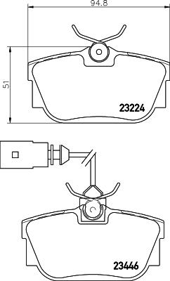 HELLA 8DB 355 018-591 - Juego de pastillas de freno parts5.com