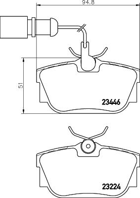 HELLA 8DB 355 018-571 - Juego de pastillas de freno parts5.com