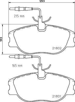 HELLA 8DB 355 018-171 - Komplet zavornih oblog, ploscne (kolutne) zavore parts5.com