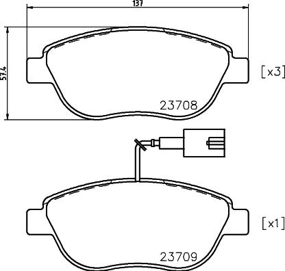 HELLA 8DB 355 018-831 - Komplet kočnih obloga, disk kočnica parts5.com