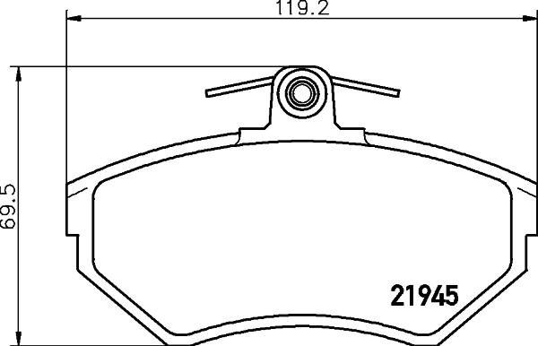 HELLA 8DB 355 018-241 - Juego de pastillas de freno parts5.com