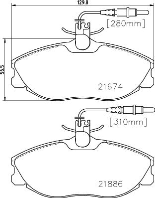 HELLA 8DB 355 018-221 - Set placute frana,frana disc parts5.com