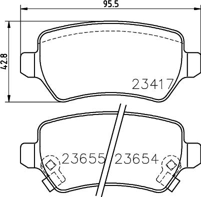 HELLA 8DB 355 018-781 - Brake Pad Set, disc brake parts5.com