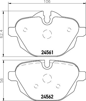 HELLA 8DB 355 013-921 - Juego de pastillas de freno parts5.com