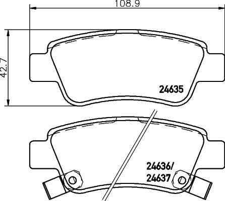 HELLA 8DB 355 013-591 - Σετ τακάκια, δισκόφρενα parts5.com