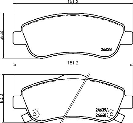 HELLA 8DB 355 013-611 - Fékbetétkészlet, tárcsafék parts5.com