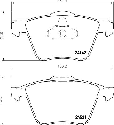 HELLA 8DB 355 013-001 - Kit de plaquettes de frein, frein à disque parts5.com