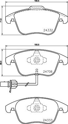 HELLA 8DB 355 013-861 - Brake Pad Set, disc brake parts5.com