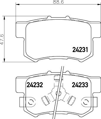 HELLA 8DB 355 012-061 - Brake Pad Set, disc brake parts5.com