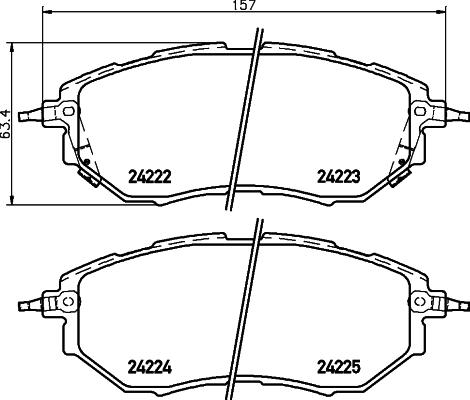 HELLA 8DB 355 012-031 - Σετ τακάκια, δισκόφρενα parts5.com