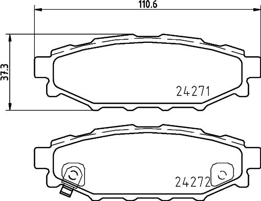 HELLA 8DB 355 012-261 - Juego de pastillas de freno parts5.com