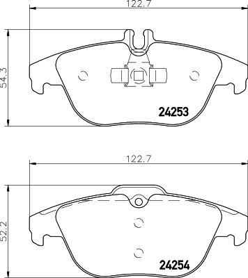 HELLA 8DB 355 012-741 - Sada brzdových platničiek kotúčovej brzdy parts5.com