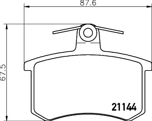 HELLA 8DB 355 017-951 - Juego de pastillas de freno parts5.com