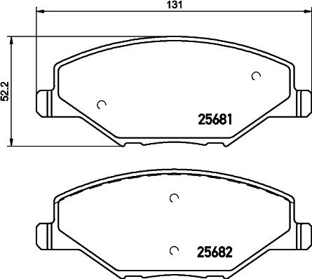 HELLA 8DB 355 020-521 - Σετ τακάκια, δισκόφρενα parts5.com