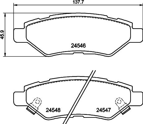 HELLA 8DB 355 020-011 - Fékbetétkészlet, tárcsafék parts5.com