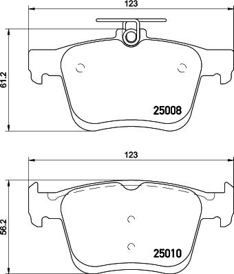 HELLA 8DB 355 020-271 - Σετ τακάκια, δισκόφρενα parts5.com