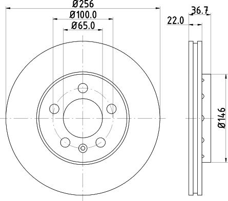 HELLA 8DD 355 127-291 - Спирачен диск parts5.com