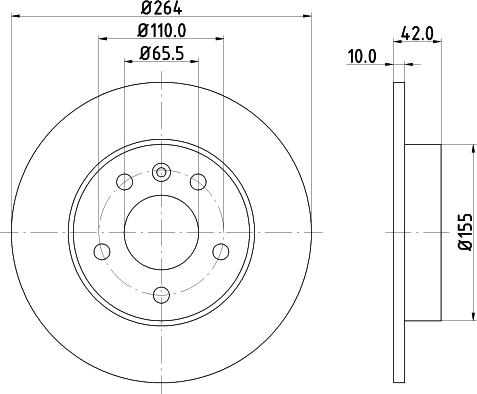 HELLA 8DD 355 106-111 - Tarcza hamulcowa parts5.com