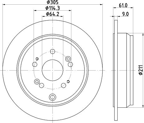 HELLA 8DD 355 118-901 - Brzdový kotouč parts5.com